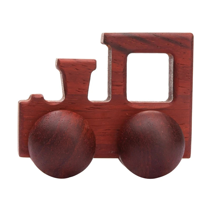 Voiture en Bois pour Bébé – Jouet Montessori Éducatif en Bois de Hêtre, Véhicule Cartoon, Jouet de Dentition et Cadeau de Naissance