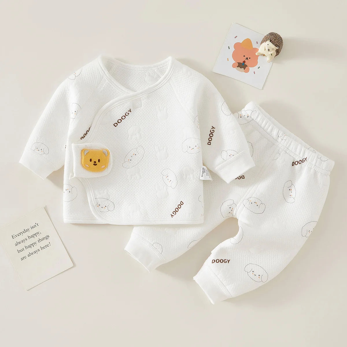 Ensemble pyjama bébé chaud – Sous-vêtement thermique motif ours