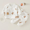 Ensemble pyjama bébé chaud – Sous-vêtement thermique motif ours