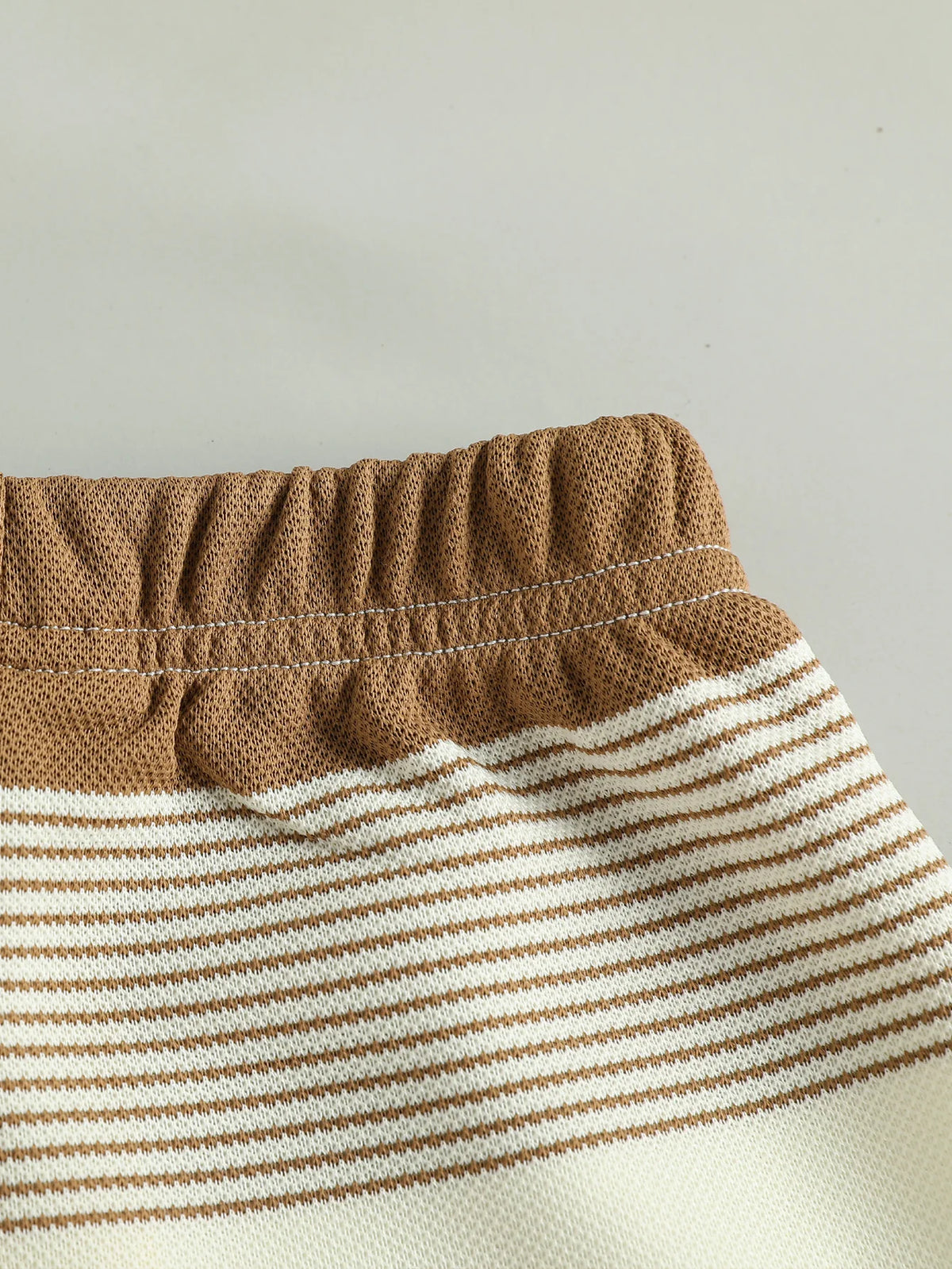 Ensemble garçon été – T-shirt et short rayés motif ours