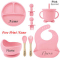 Set repas bébé en silicone 8 pièces – Assiette, bol, gobelet et couverts