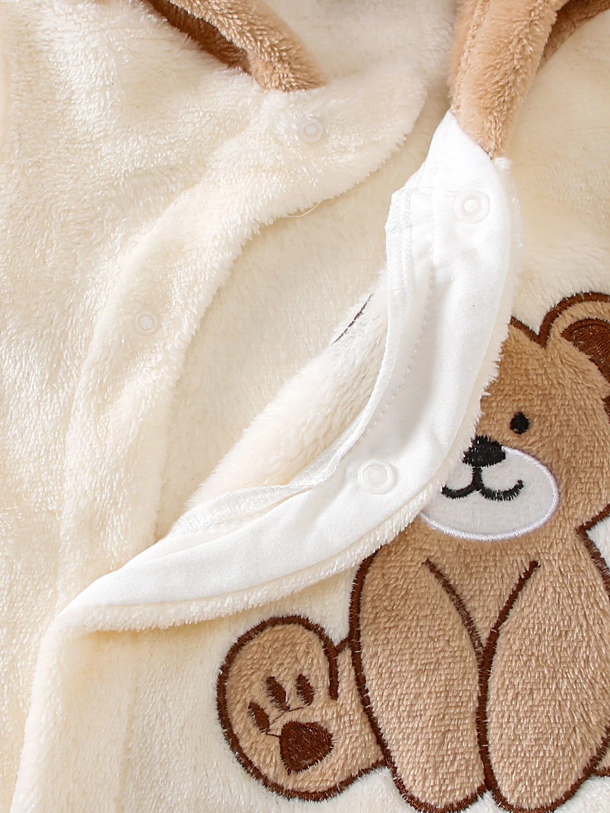 Combinaison bébé ours en peluche avec bonnet – Chaude et douce